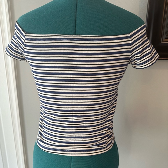 Stripped Off the Shoulder top - Picture 2 of 4